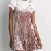 American Eagle Outfitters Dresses | Ae Velvet Strappy Skater Xs | Color: Pink | Size: Xs