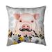 Little Disguised Pig Indoor/Outdoor Square Throw Pillow Cover Begin Edition International Inc | 17.25 H x 17.25 W x 4.5 D in | Wayfair