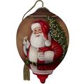 Precious Moments Milk & Cookies for Santa Finial Ornament Glass in Brown/Red | 3 H x 2.05 W x 2.05 D in | Wayfair 7221123