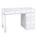 Everly Quinn Mini SlayStation Kylie 1.0 Vanity Table w/ Clear View Glass Top + Vanity Mirror Bundle for Desk Wood in White | Wayfair