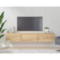 Wrought Studio™ Ozge Floating TV Stand Up to 80" TV's Wall Mounted Media Console Wood in Brown | Wayfair AC37012E4058466EB67EF0A2AC60BDD2