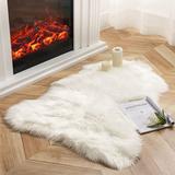White 40 x 28 x 2.8 in Area Rug - Everly Quinn Solid Color Machine Braided Novelty 2'4" x 3'4" Faux Leather Area Rug | Wayfair