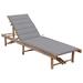 Arlmont & Co. Patio Lounge Chair Porch Sunbed Poolside Sunlounger w/ Cushion Bamboo Wood/Solid Wood in Brown | 34.3 H x 25.6 W x 78.7 D in | Wayfair