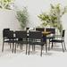 Winston Porter Outdoor Wicker Table & Chairs PE Rattan Wood/Wicker/Rattan in Black | 28.3 H x 0 W x 27.6 D in | Wayfair