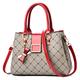FORRICA Women Handbag Bow Pendant Shoulder Bag Fashion Maple Leaf Top Handle Bag PU Leather Handbags for Ladies Red A