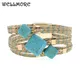 WELLMORE-Bracelets à breloques en pierre naturelle pour femme bracelets bohèmes en coton bijoux