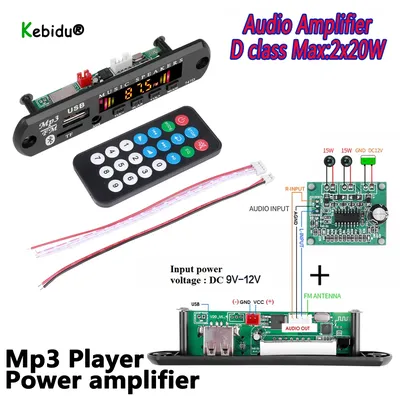 Kebidu-Kit d'amplificateur de lecteur MP3 sans fil avec télécommande Bluetooth carte décodeur WMA