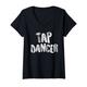 Damen Cute Tap Dancer Shirt für Tap-Dancing, Geschenk, Weiß T-Shirt mit V-Ausschnitt