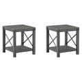 Signature Design by Ashley Freedan End Table Set w/ Storage Wood/Metal in Gray/Brown | 22.63 H x 20.13 W x 20 D in | Wayfair PKG010549