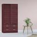 Latitude Run® Sliding Doors Wardrobe, 4 Drawers, Space Saver Wood in Brown | 71 H x 36.5 W x 19 D in | Wayfair EDA4130A1B324D11B3CBB93FC0AF409A