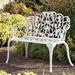 Plow & Hearth Grapevine Aluminum Garden Outdoor Bench Metal in White | 33.5 H x 17.25 W in | Wayfair 34526