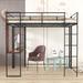 Mason & Marbles Full Size Metal Loft Bed Wood in Black | 79.5 H x 57 W x 79.5 D in | Wayfair DA9BAA17802F4B898B7DB0B3AE263FAF