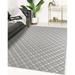 Blue 84 x 60 x 0.08 in Area Rug - Latitude Run® Plaid Machine Woven Polyester Area Rug in Gray/Polyester | 84 H x 60 W x 0.08 D in | Wayfair