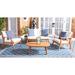 Corrigan Studio® Aretta 4 Piece Sofa Seating Group w/ Cushions Wood/Natural Hardwoods in Blue/Brown/White | Outdoor Furniture | Wayfair