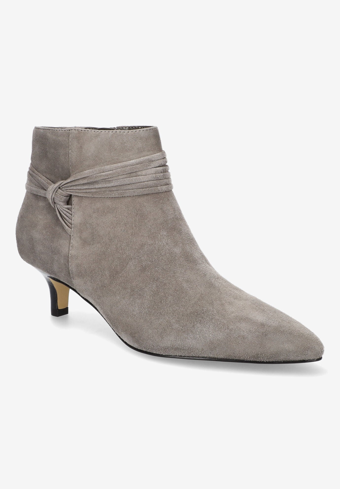 Extra Wide Width Women's Jani Bootie by Bella Vita in Grey Suede Leather (Size 8 1/2 WW)