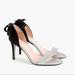 J. Crew Shoes | J.Crew D’orsay Glitter Bow Heels | Color: Black/Silver | Size: 8.5