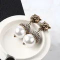 ChimFashion-Boucles d'oreilles animaux perle pour femme or vintage goutte design déclaration