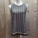 Anthropologie Tops | Anthro W5 Black And White Striped Fringed Sleeveless Top Large | Color: Black/White | Size: L