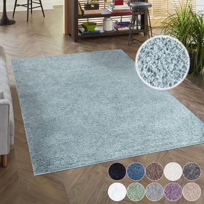 Hochflor-Teppich CARPET CITY "City Shaggy", blau (türkis), B:200cm H:30mm L:290cm, Polypropylen, Teppiche, Auch als Läufer, Langflor, Uni, Shaggy, flauschig-weich Image