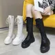 Bottes punk à plateforme épaisse pour femmes bottes hautes astronomiques en cuir PU bottes de moto