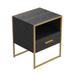 Update Modern Nightstand with 1 Drawers for Bedroom/Living Room/Side Table (Gold and Black )
