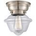 Aditi Oxford 8" LED Flush Mount - Brushed Satin Nickel - Clear Shade