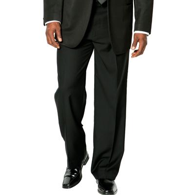 Men's Big & Tall KS Signature Plain Front Tuxedo Pants by KS Signature in Black (Size 52 40)