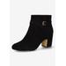 Extra Wide Width Women's Arlette Bootie by Bella Vita in Black Suede Leather (Size 12 WW)