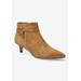 Extra Wide Width Women's Jani Bootie by Bella Vita in Cognac Suede Leather (Size 8 WW)