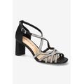 Extra Wide Width Women's Aliette Sandals by Bella Vita in Black Metallic (Size 8 WW)