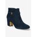 Wide Width Women's Arlette Bootie by Bella Vita in Navy Suede Leather (Size 12 W)