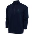 Men's Antigua Navy Dallas Cowboys Tonal Logo Generation Quarter-Zip Pullover Top