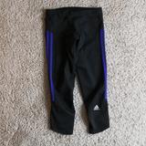 Adidas Pants & Jumpsuits | Adidas Women Leggings Capri Sport Gym Casual Climalite Sz Xs (02) | Color: Black/Purple | Size: Xs