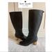 Kate Spade Shoes | Kate Spade Black Leather Tall Boots With Gold Heel | Color: Black/Gold | Size: 7.5