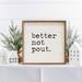 The Holiday Aisle® Better Not Pout White Wood in Brown/White | 16 H x 16 W x 1.5 D in | Wayfair 6E1D619A9EC74BA4A33C01BF8B7FC97F