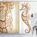 East Urban Home Illias Seahorse Figure Marine Fishes Exotic Ocean Underwater World Illustration Shower Curtain Set | 84 H x 69 W in | Wayfair