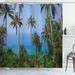 East Urban Home James-Martin Palm Tree Ocean Scene from Jungle Tropical Beauty Natural Paradise in Nature Theme Shower Curtain Set | Wayfair
