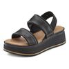 Plateausandaletten LASCANA "Sommerschuh, Sandale, Sandalette, offener Schuh", Damen, Gr. 41, schwarz, Obermaterial: 100% Rindsleder. Futter: 100% Rindsleder. Decksohle: 100% Synthetik. Laufsohle: 100% Synthetik, unifarben, casual, Schuhe, Sandalette...