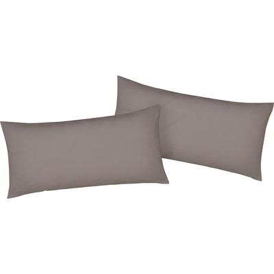 Kissenbezug BELLANA "Mako-Jersey-Exclusiv", grau (taupe), B:80cm L:40cm, Baumwolle, Obermaterial: 100% Baumwolle, Kissenbezüge, aus reiner Baumwolle Image