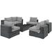 Summon 7 Piece Outdoor Patio Sunbrella® Sectional Set EEI-1897-GRY-GRY-SET