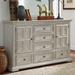 Traditional 2 Door 6 Drawer Dresser In Whitestone Finish w/ Heavy Distressing - Liberty Furniture 361W-BR31