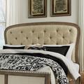 Traditional King Tufted Panel Headboard In Dusty Taupe & Black Finish - Liberty Furniture 615-BR15HUT