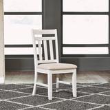 Cottage Slat Back Side Chair (RTA) In Soft White Wash Finish w/ Wire Brushed Gray Tops - Liberty Furniture 171-C1501S