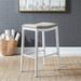 Vintage Backless Uph Barstool- Antique White In Distressed Metal Finish - Liberty Furniture 179-B000130-AW