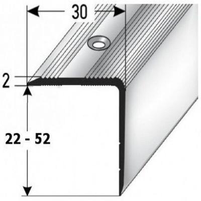 Treppenkantenprofil 30 x 52 x 1000 mm Aluminium Winkelprofil Silber - Proviston