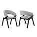 Gray Fabric and Black Veneer Dining Side Chairs - Set of 2 - 32" H X 22" W X 24" D