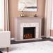 Leighton Marble Tiled Electric Fireplace - Gray