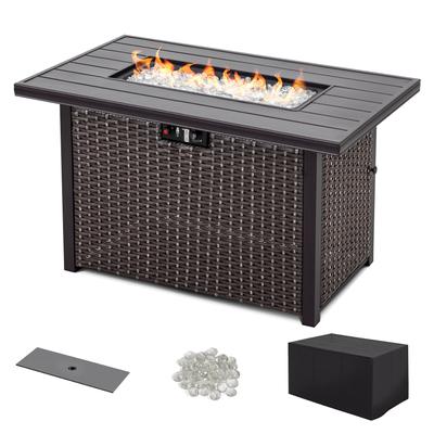 Nuu Garden 43 Inch 50,000 BTU Propane Aluminum Gas Fire Pit Table