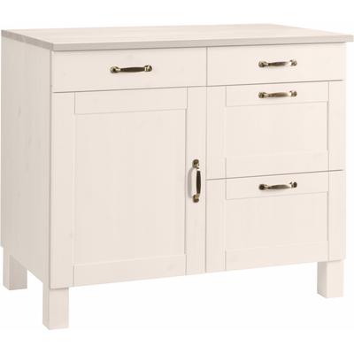 Unterschrank HOME AFFAIRE "Alby", weiß, B:100cm H:85cm T:60cm, Schränke, Breite 100 cm, 1 Tür, 4 Schubladen Image