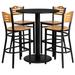 Flash Furniture Clark 36" Round Laminate Table Set w/ 4 Metal Outdoor Barstools - Natural Wood Seat Wood in Brown | 42.75 H x 18 W x 26 D in | Wayfair